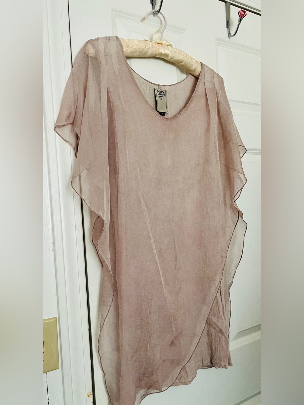 Sheer Blush Pink Very Flattering Flowing Women's Top Fairycore